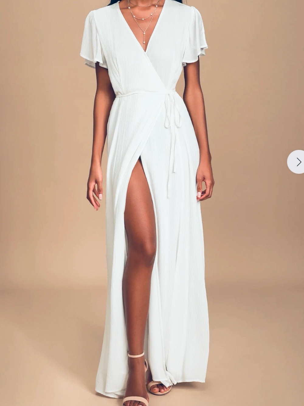 Lulu’s Heart Of Marigold White Wrap Maxi Dress